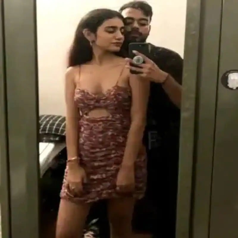 Hot Desi girl recording selfie for boyfriend