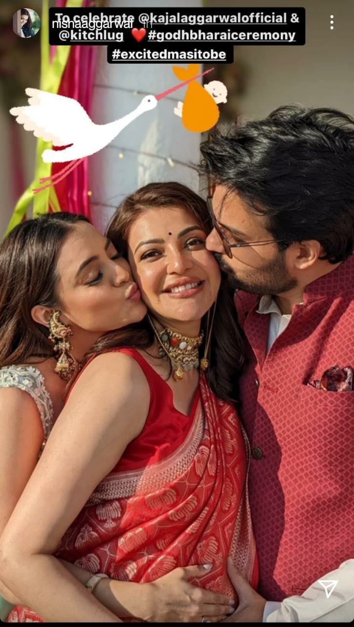 Kajal Aggarwal Sister Husband and Sis Kisses Her on the Day