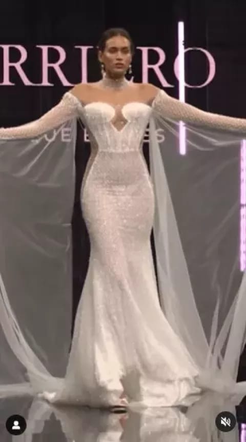 Swarovski Crystal Beading and Embroidery on Net Morilee Bridal