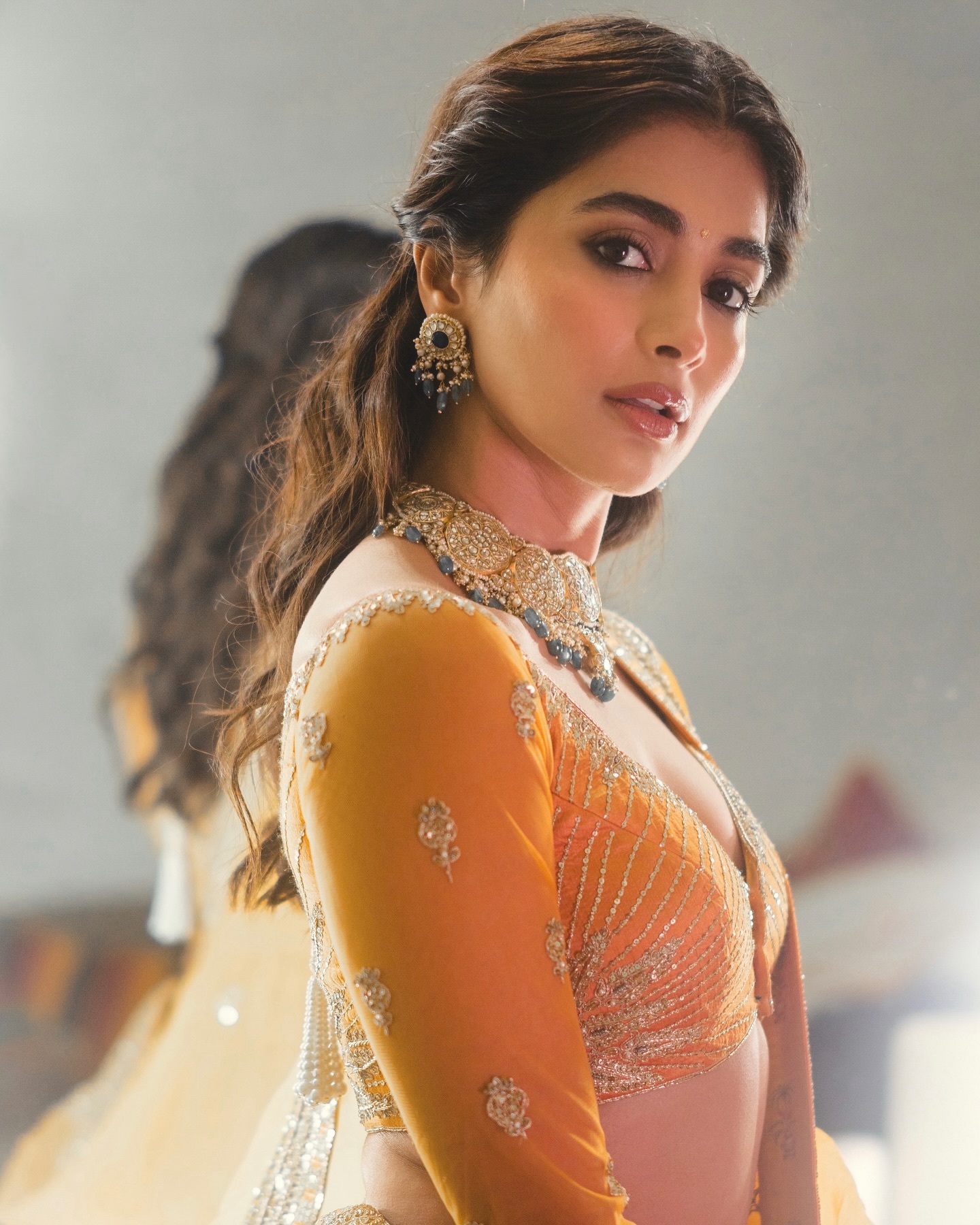 pooja-hegde-sizzles-in-yellow-lehenga-hot-photos