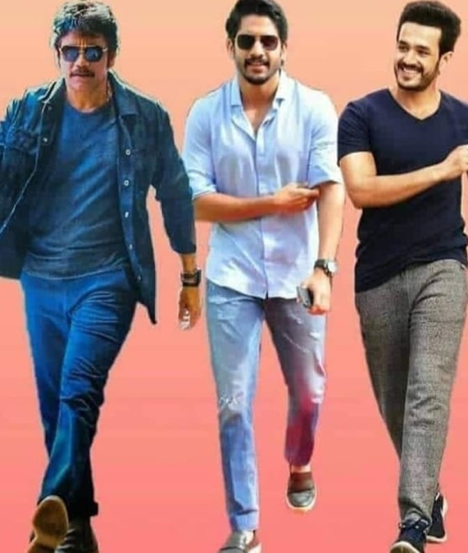 Akkineni Nagarjuna photos with sons