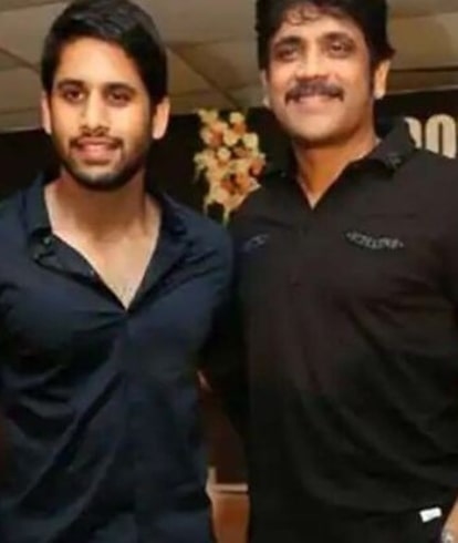 Akkineni Nagarjuna photos with sons