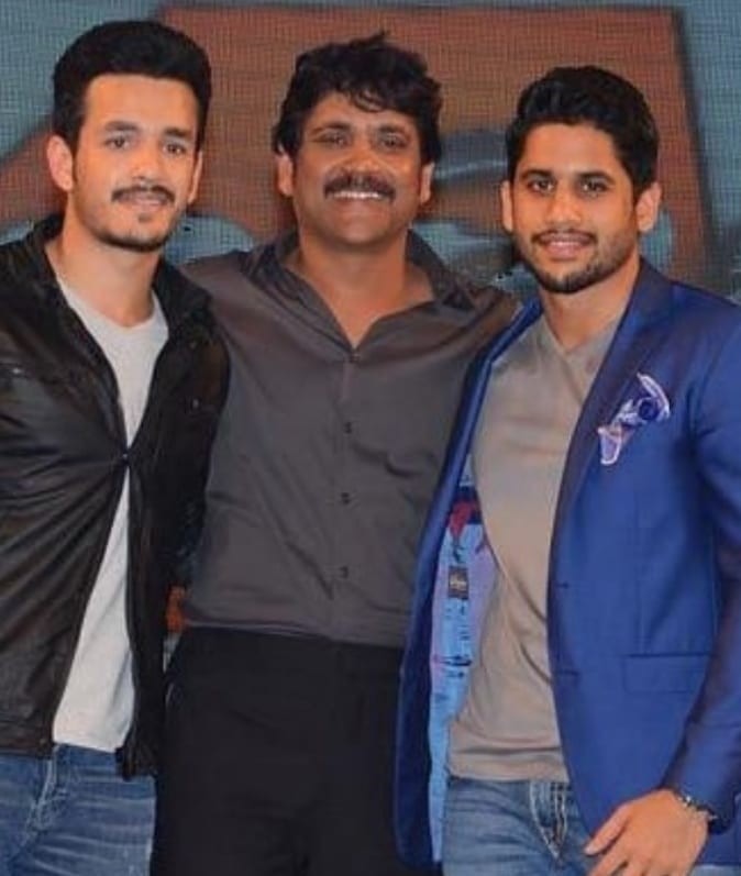 Akkineni Nagarjuna photos with sons