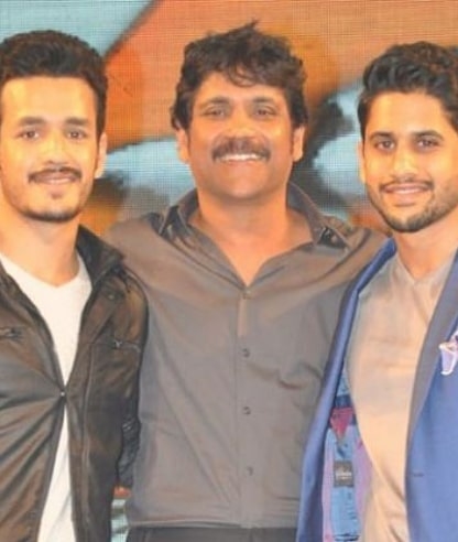 Akkineni Nagarjuna photos with sons