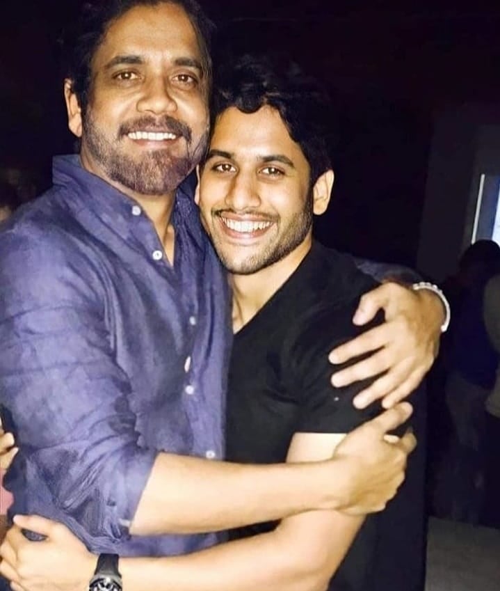 Akkineni Nagarjuna photos with sons