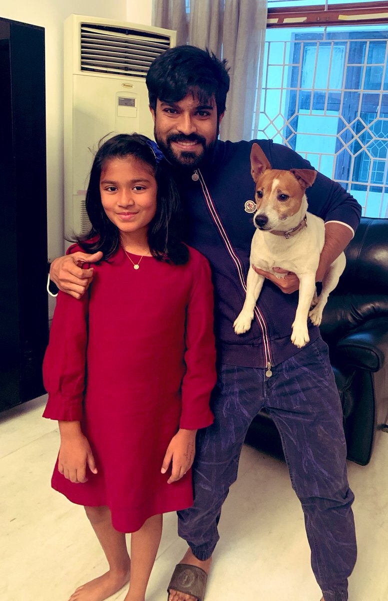 Ram Charan New Clicks With Dogs
