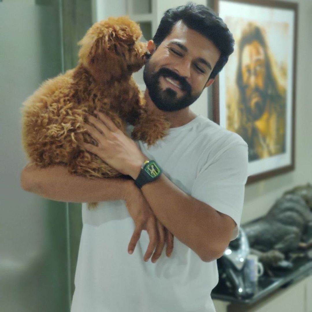 Ram Charan New Clicks With Dogs