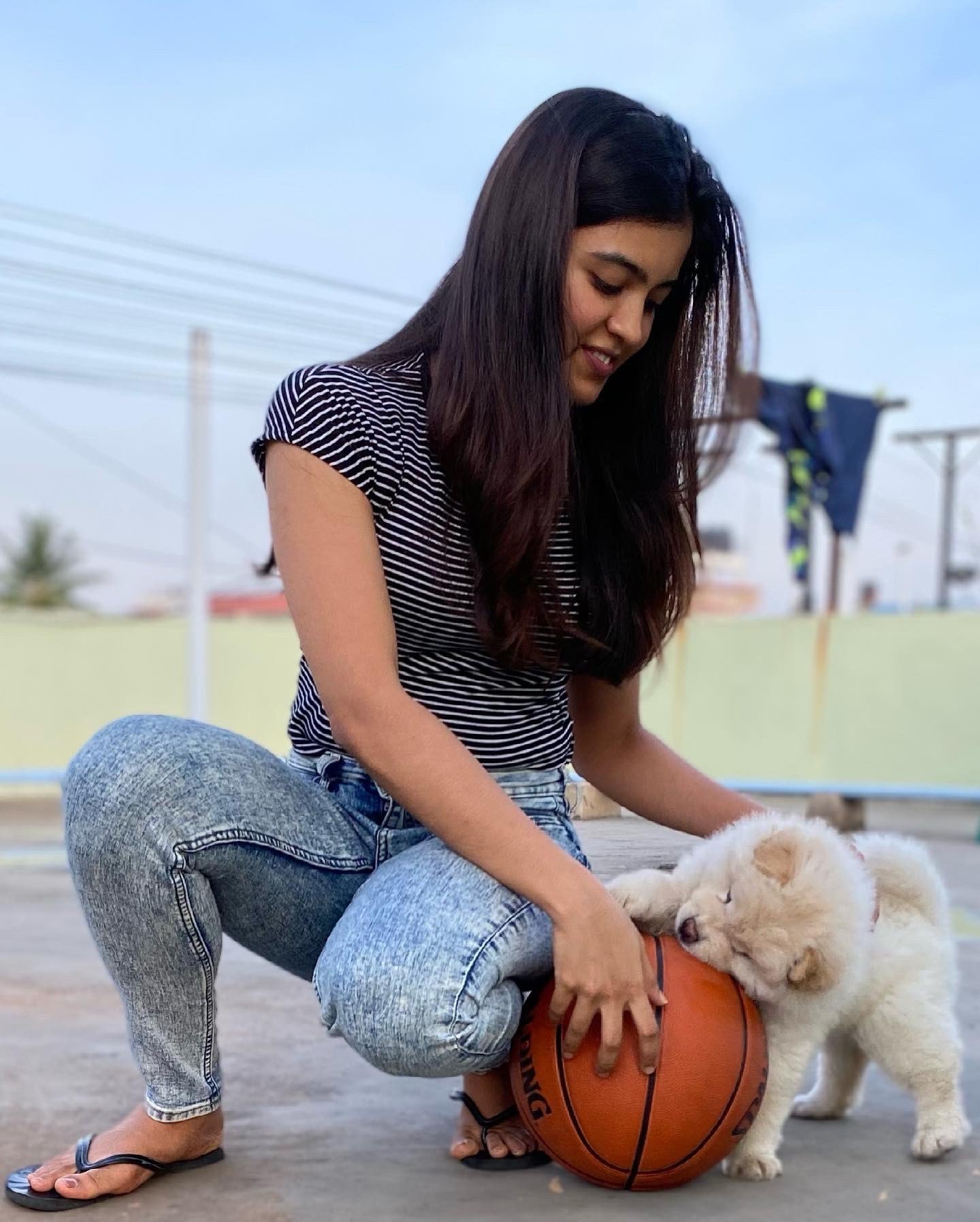 Actress Amritha Aiyer Latest Cute Images with Her Pet
