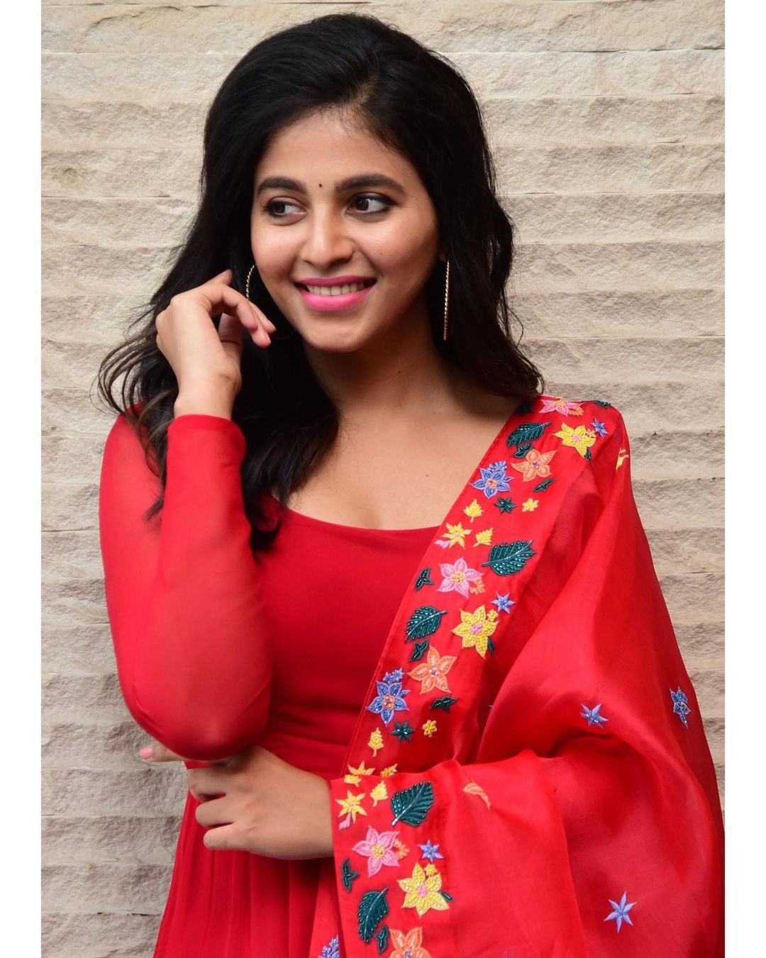 Actress Anjali Looking Gorgeous In Red Dress