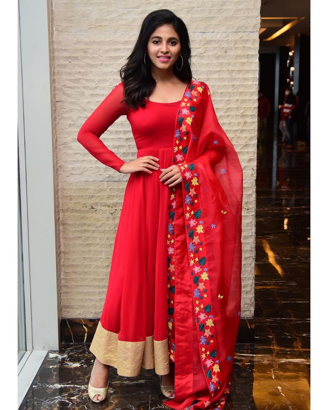 Actress Anjali Looking Gorgeous In Red Dress