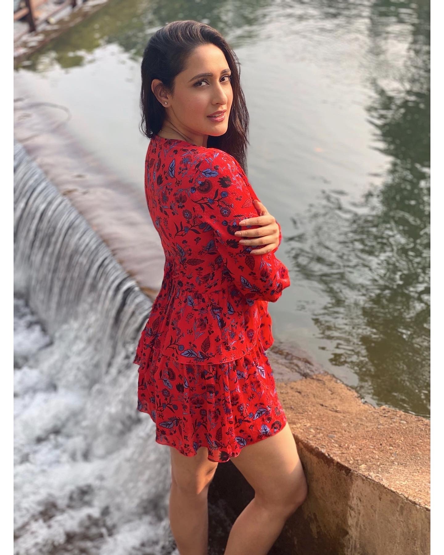 Actress Pragya Jaiswal Looking Hot In Red Attire