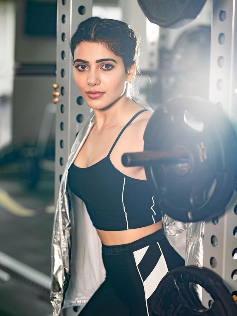 Actress Samantha Hot In Saree and Gym Fits