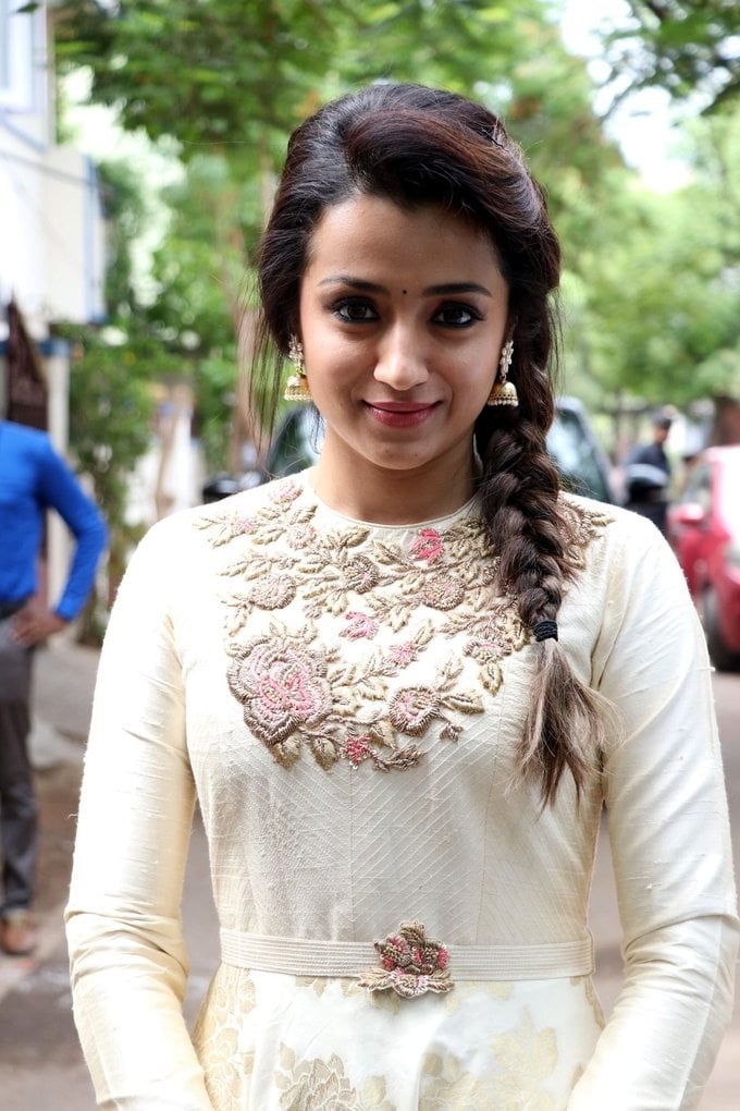 Actress Trisha Krishnan Images In White Attire