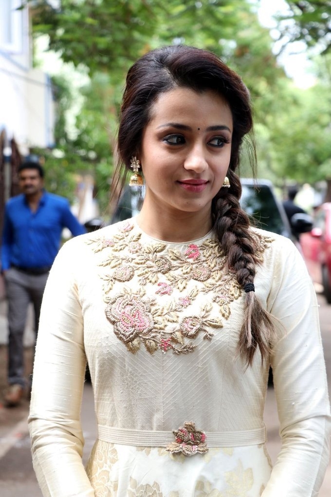 Actress Trisha Krishnan Images In White Attire