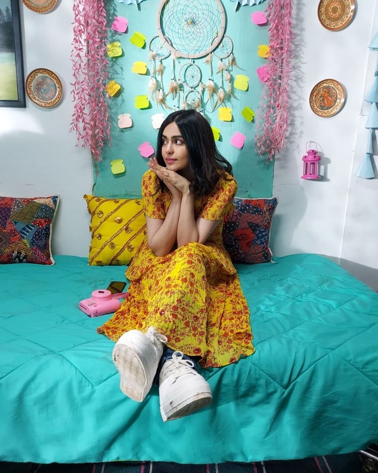 Adah Sharma New Images In Yellow Dress