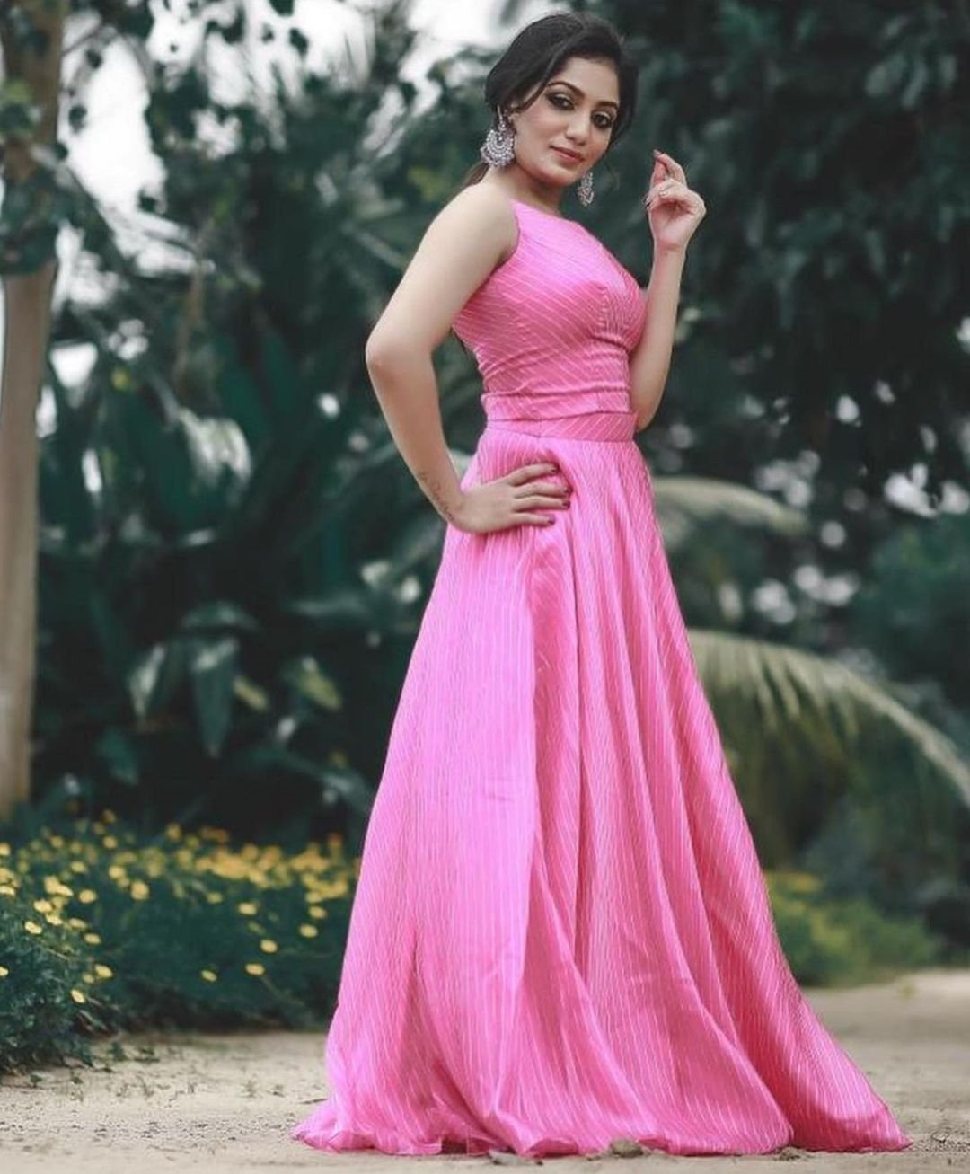 Arya latest Photo shoot in pink frock