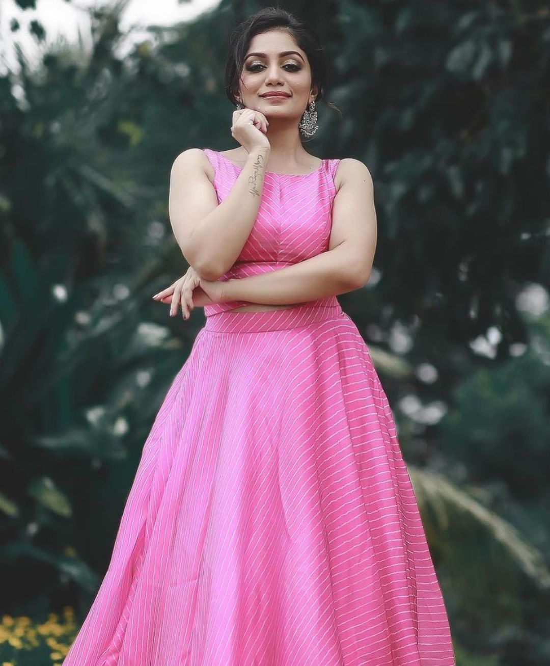 Arya latest Photo shoot in pink frock
