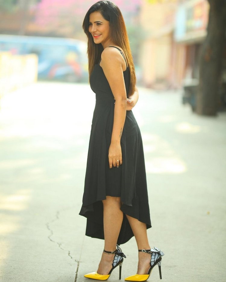 Ashu Reddy Clicks In Black Dress