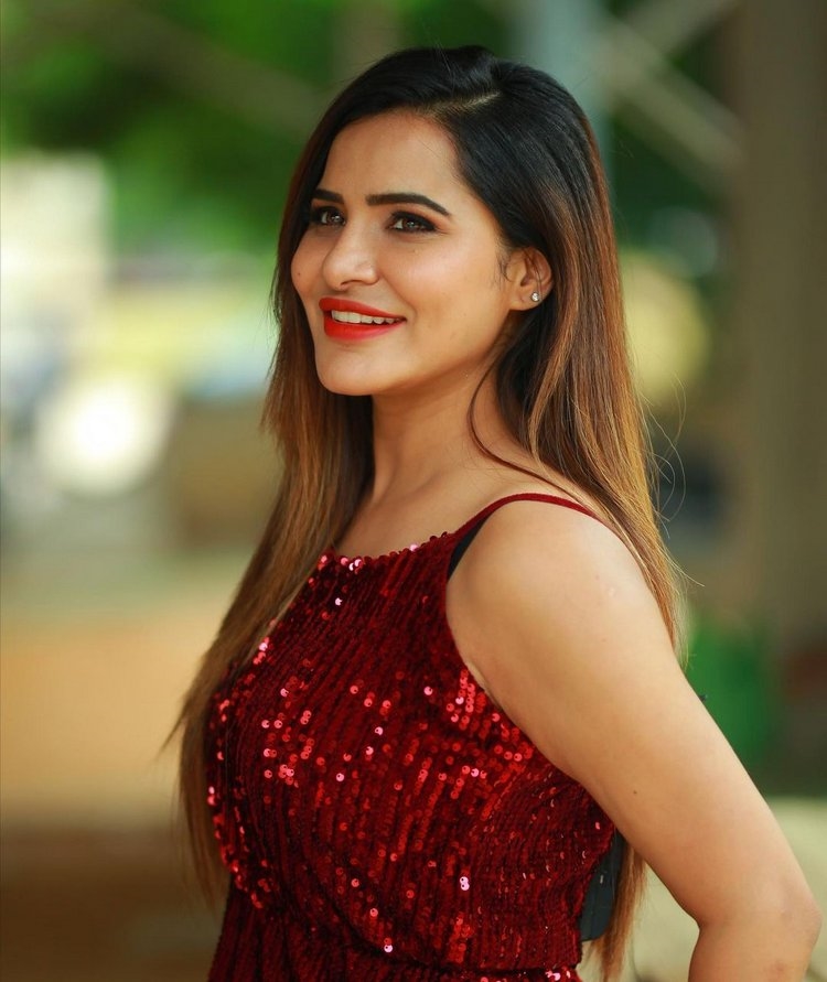 Ashu Reddy Hot Photos In Red Frock