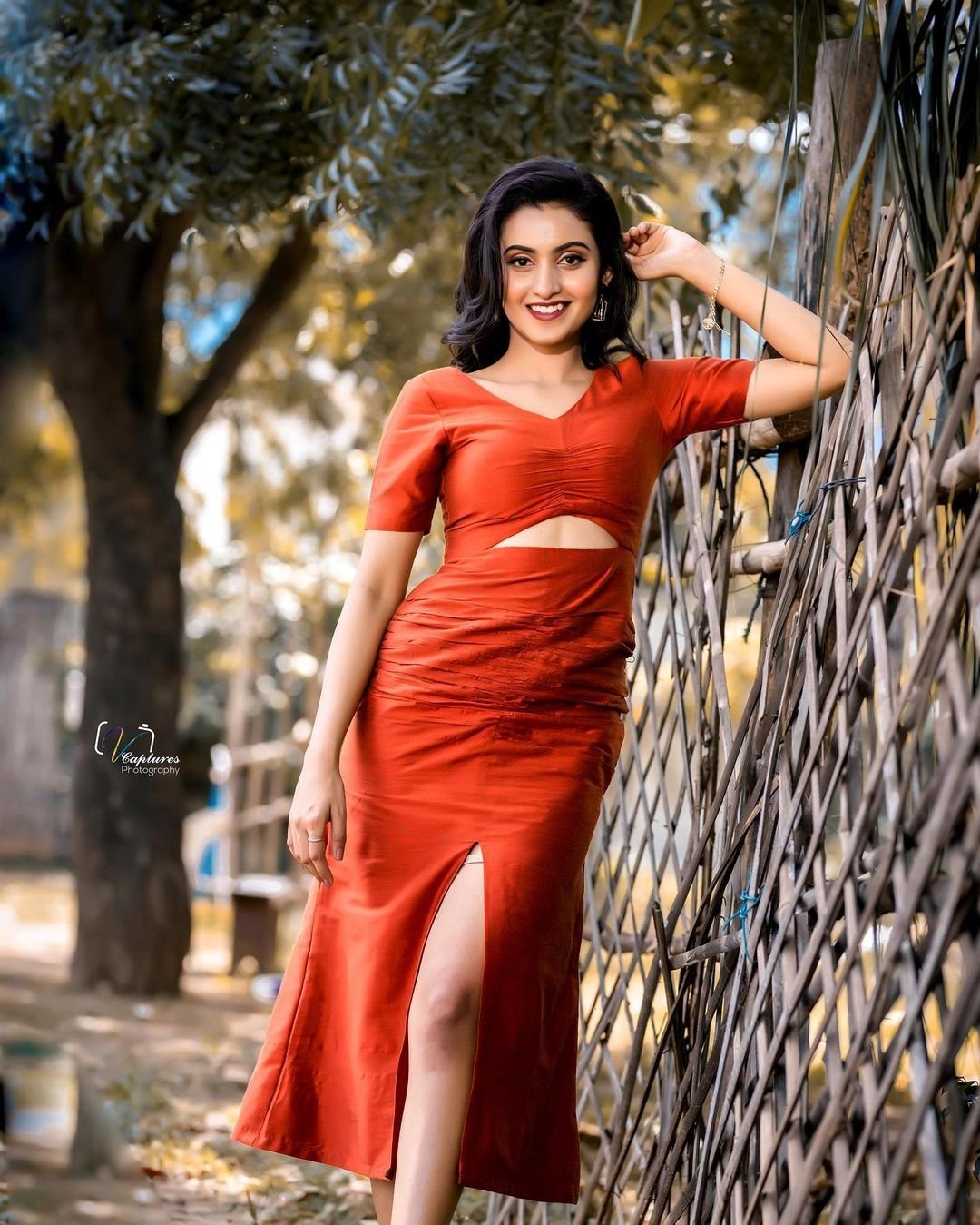 Deepika Pilli New Images In Orange Dress