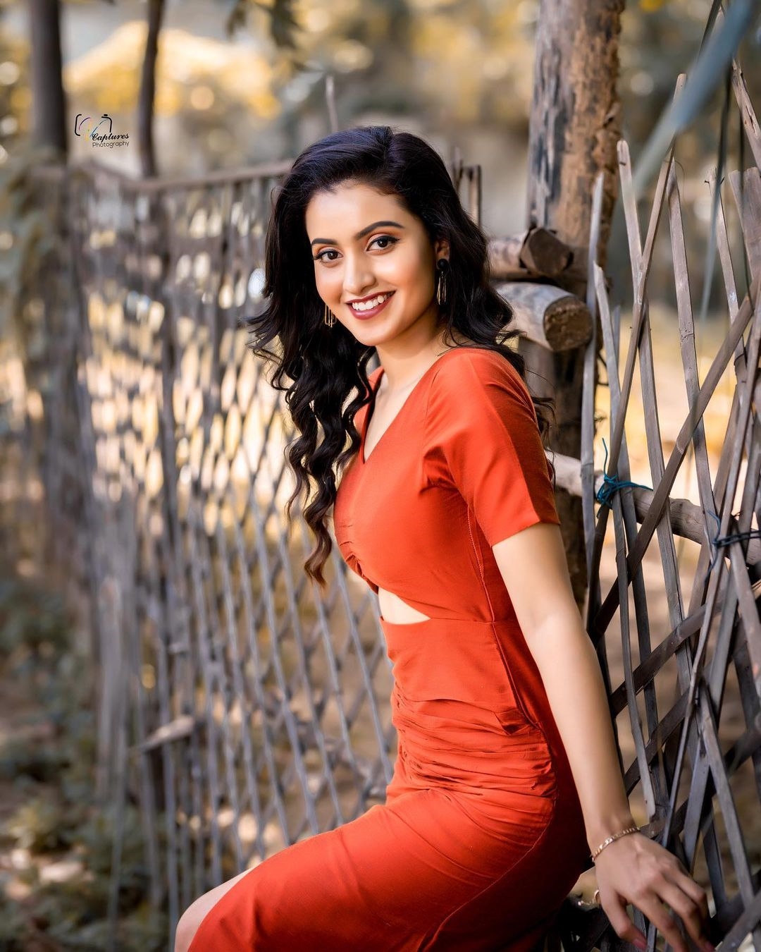 Deepika Pilli New Images In Orange Dress