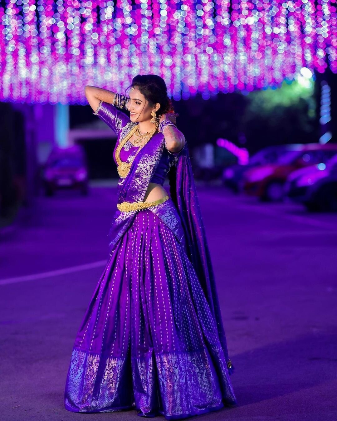 Deepika Pilli New Images In purple Half Saree