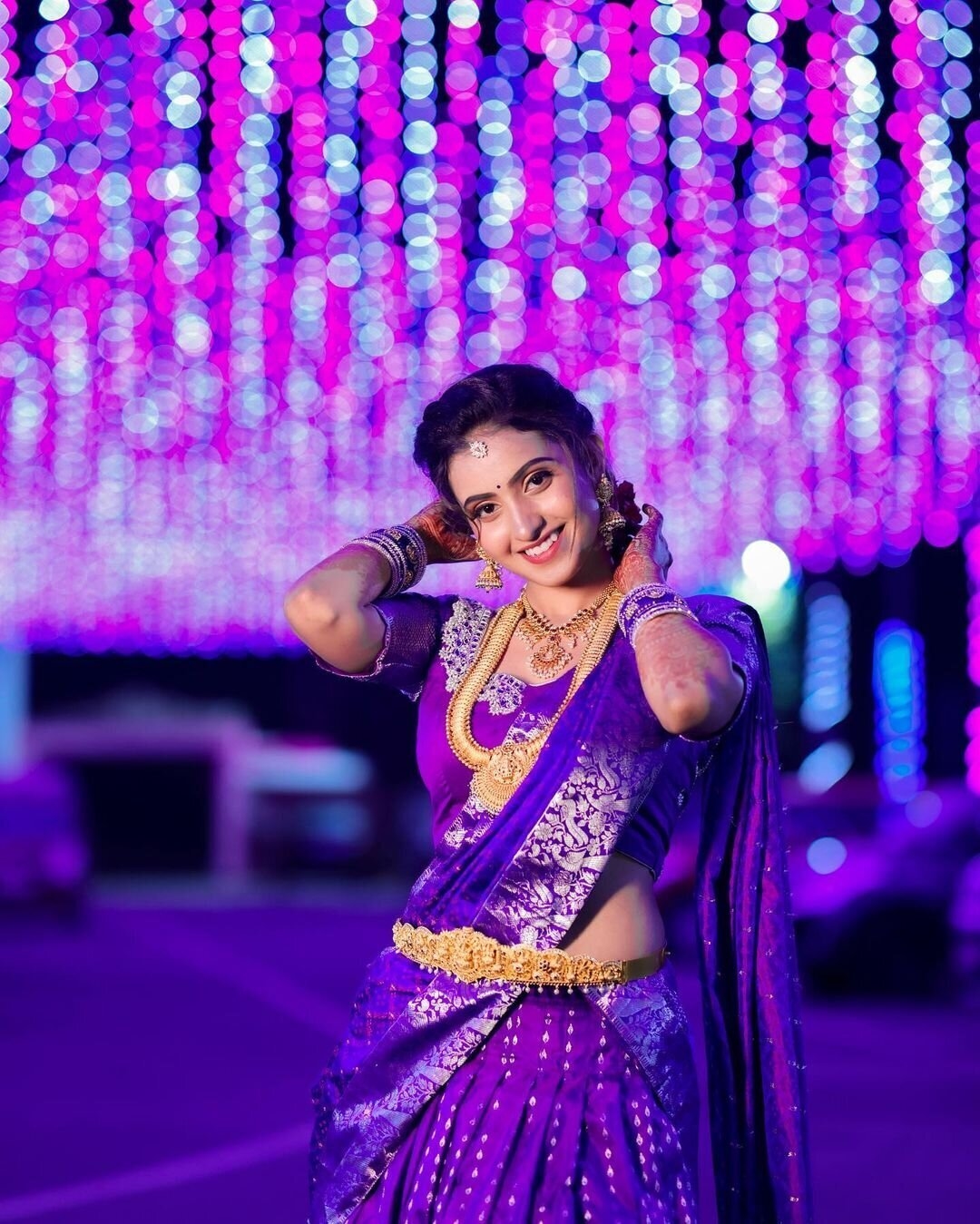 Deepika Pilli New Images In purple Half Saree