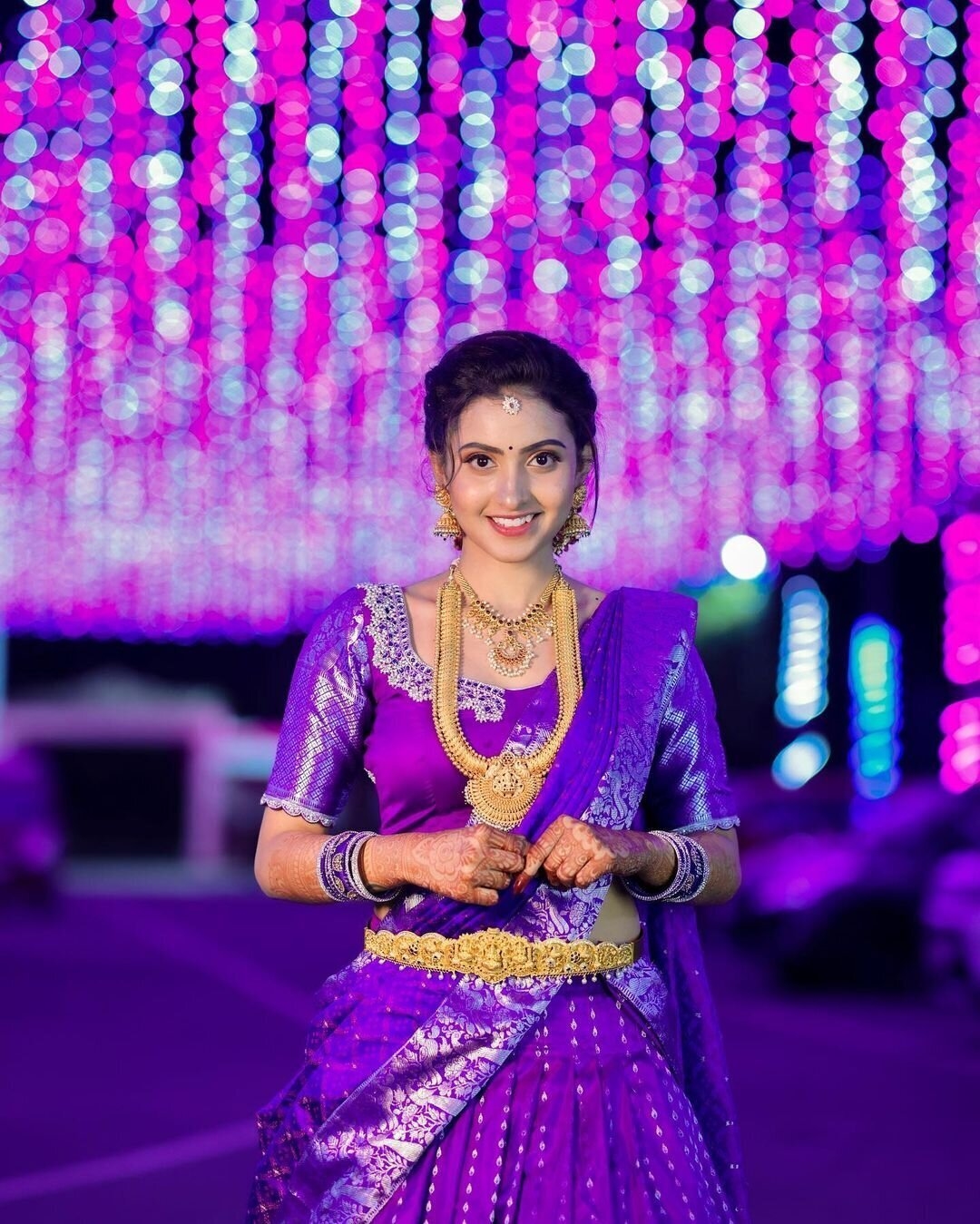 Deepika Pilli New Images In purple Half Saree