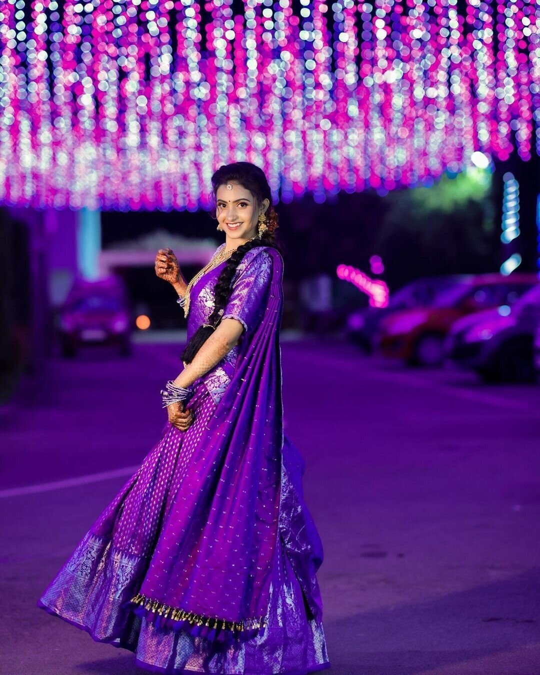 Deepika Pilli New Images In purple Half Saree