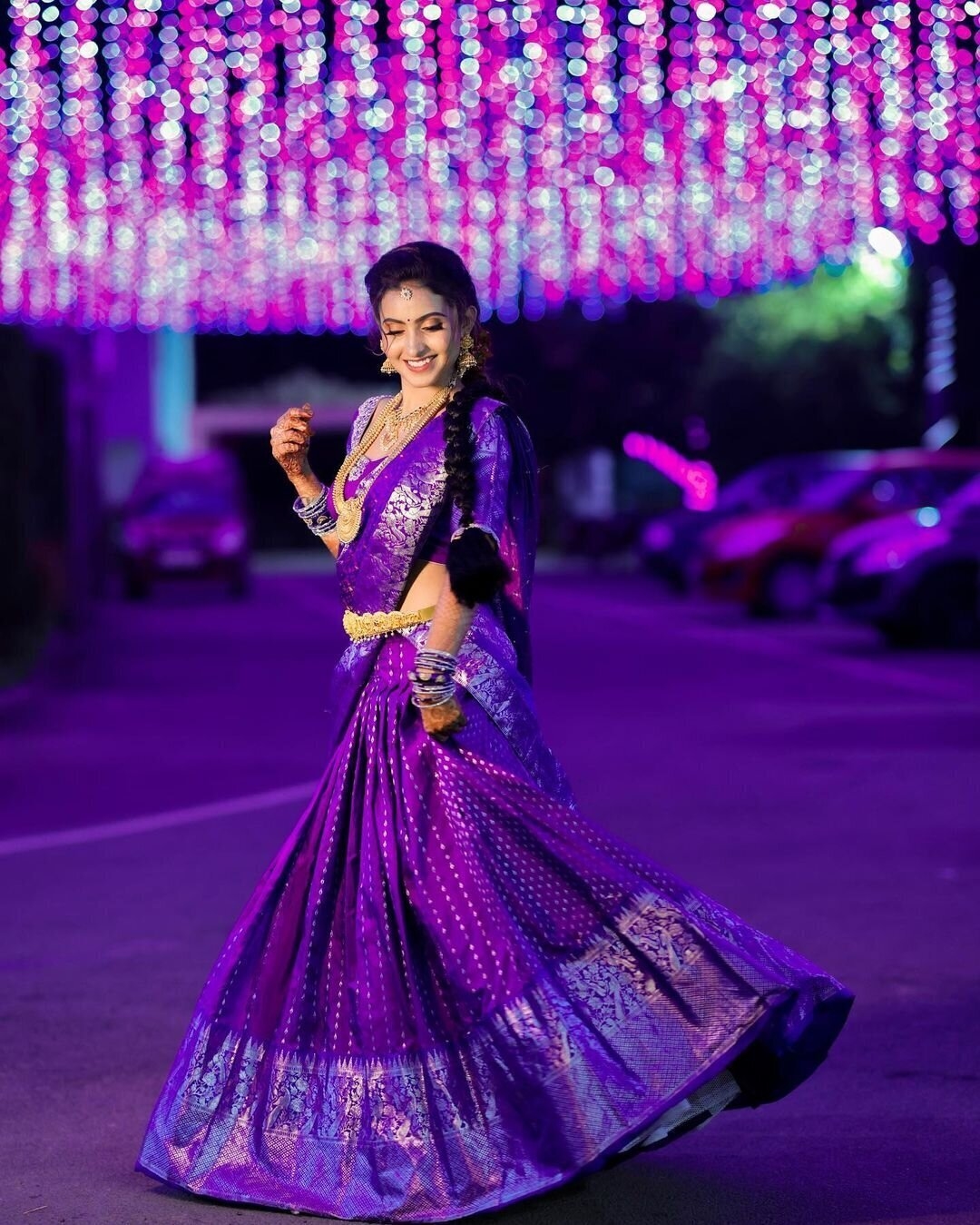 Deepika Pilli New Images In purple Half Saree