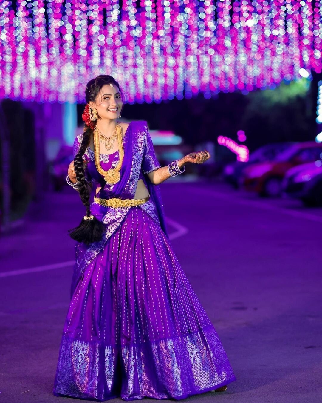 Deepika Pilli New Images In purple Half Saree