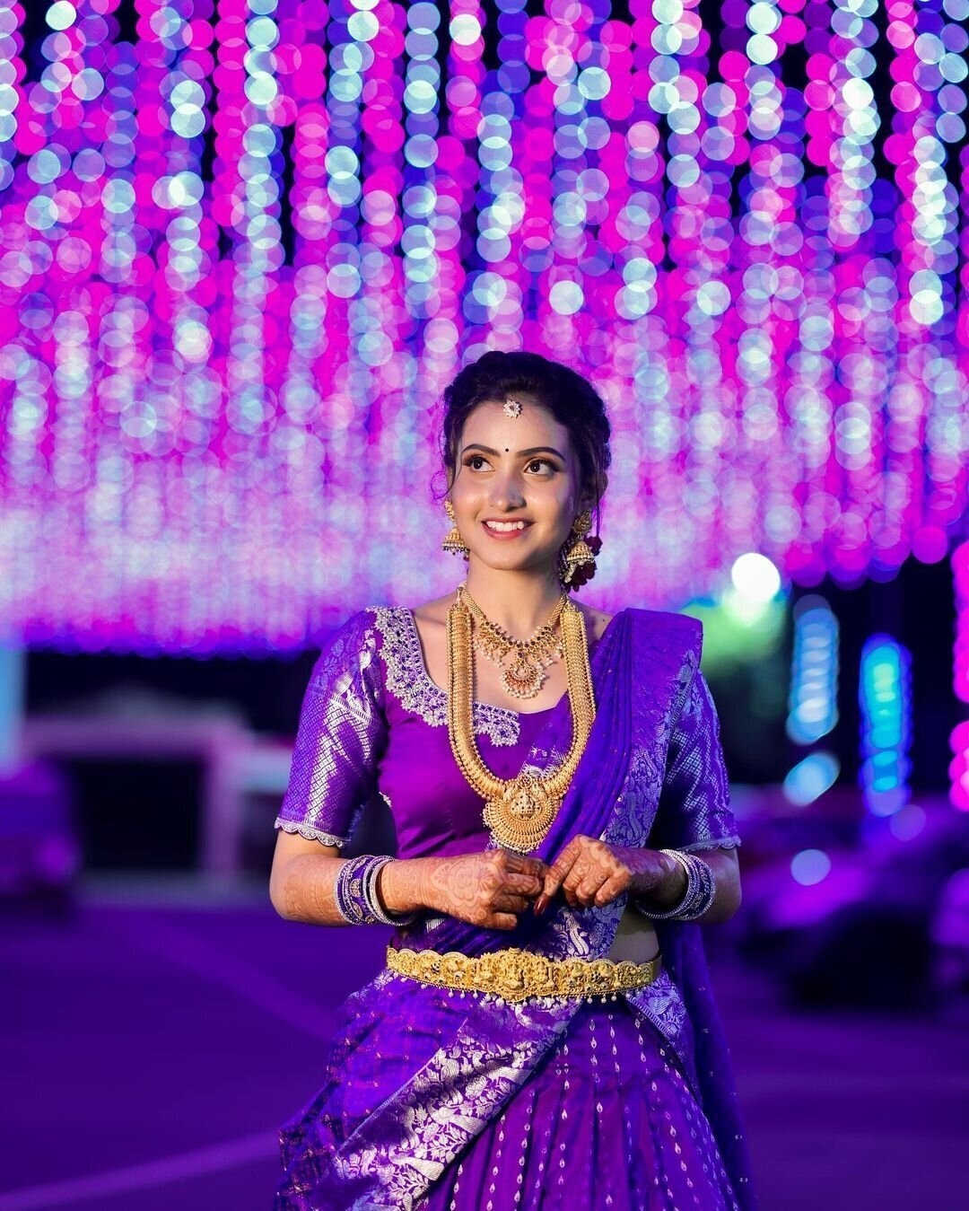 Deepika Pilli New Images In purple Half Saree