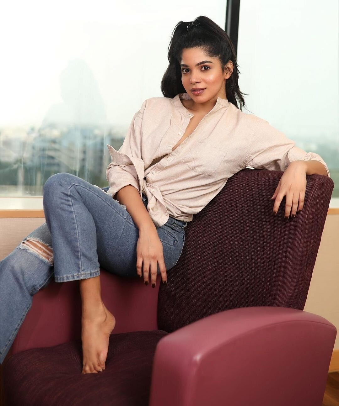 Divyabharathi New Photos In Blue Dress