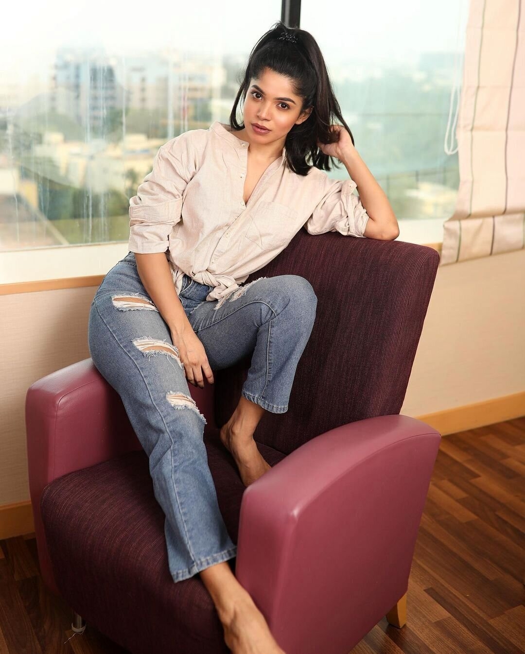 Divyabharathi New Photos In Blue Dress