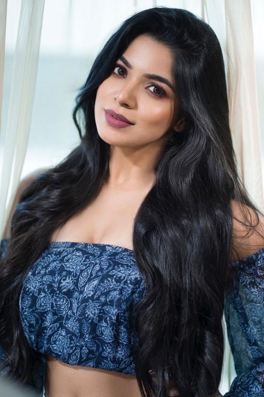 Divyabharathi New Photos In Blue Dress