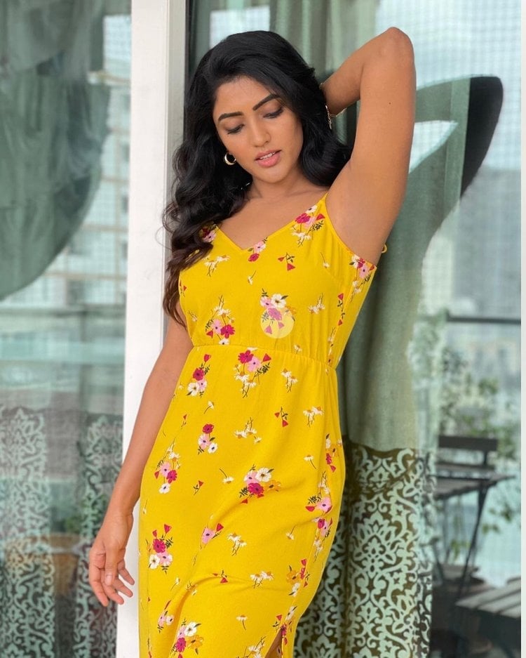 Eesha Rebba Hot Photos In Yellow Frock