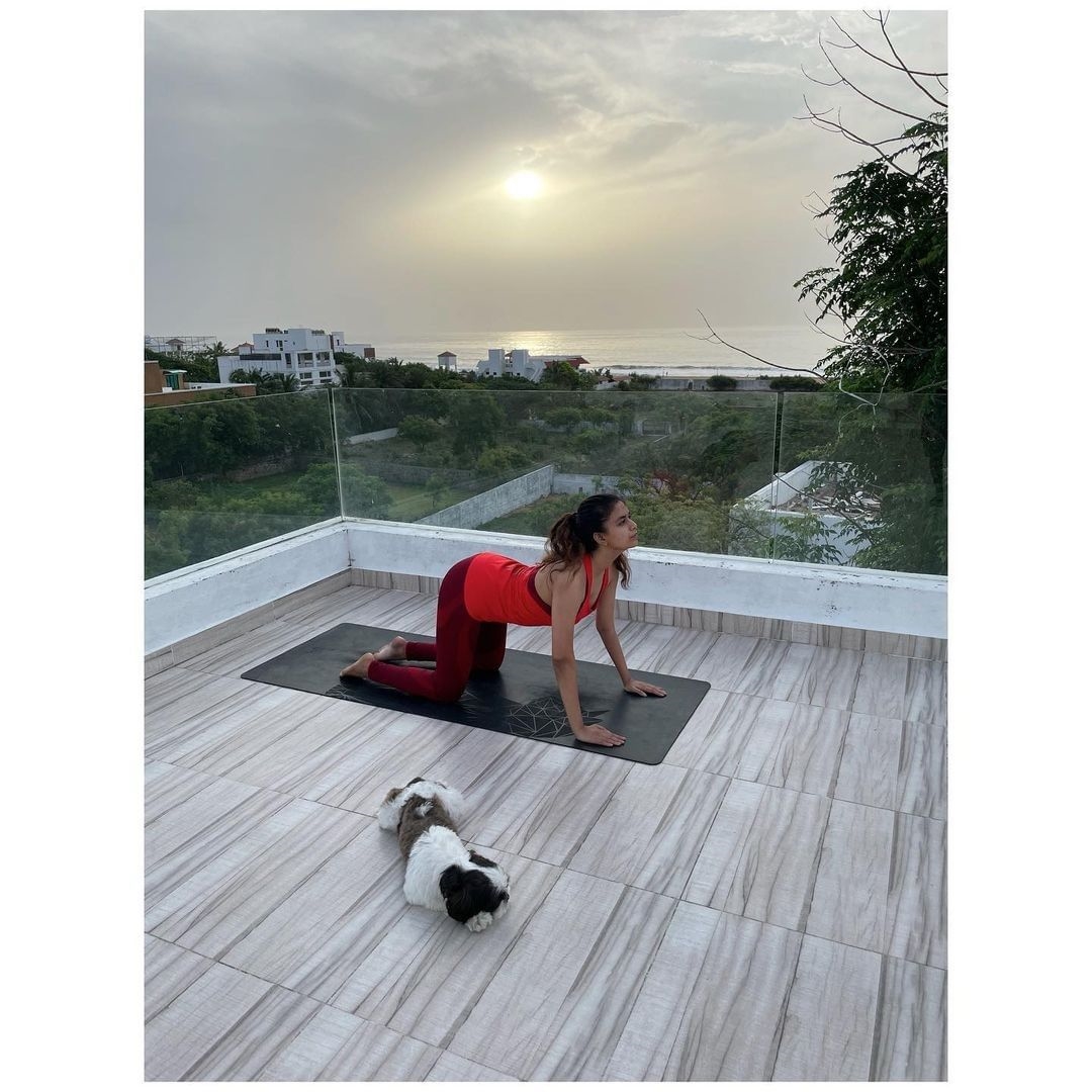 Keerthy Suresh latest yoga photos