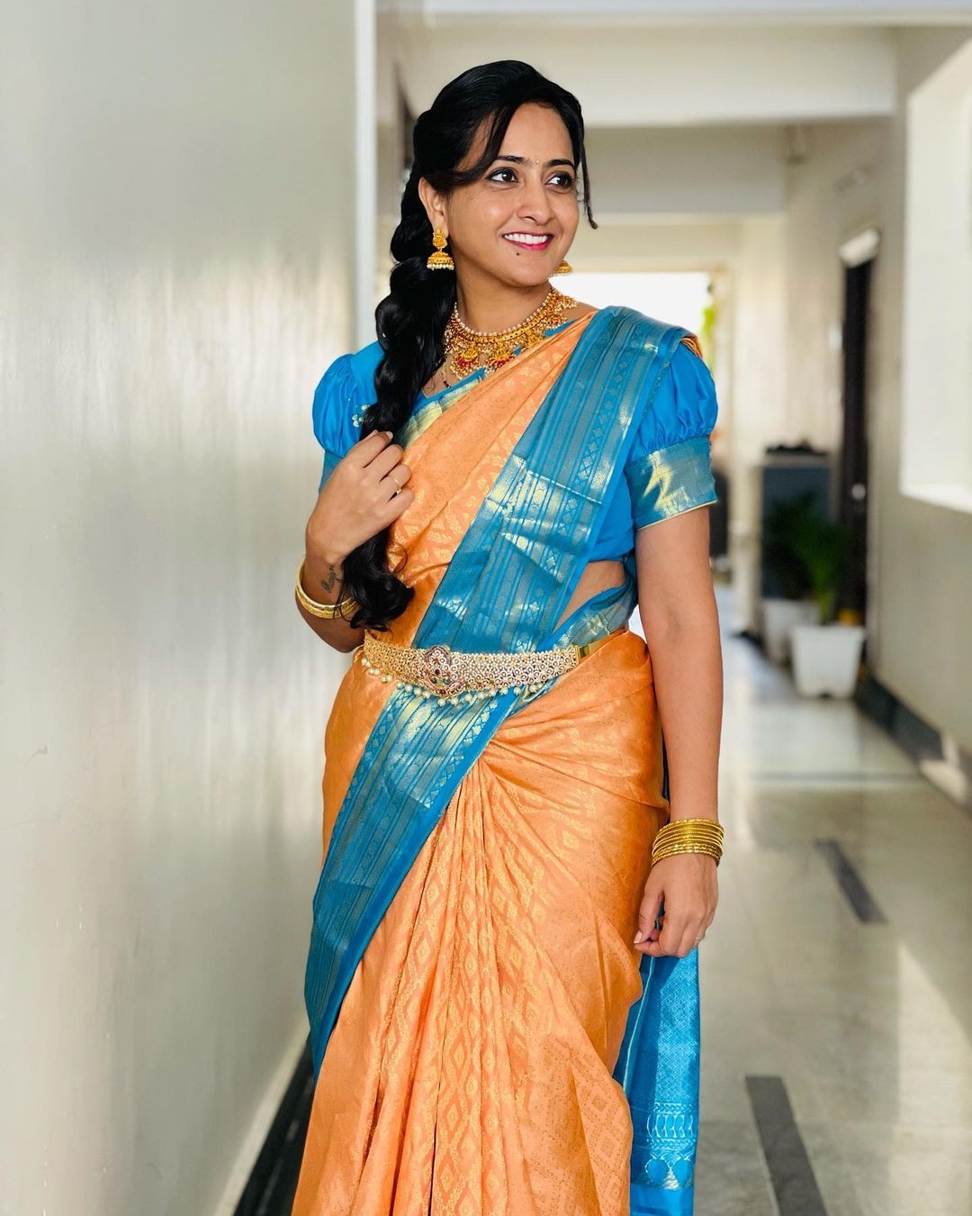 Lasya Manjunath New Clicks In Saree