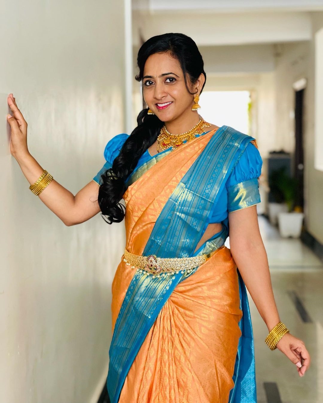 Lasya Manjunath New Clicks In Saree