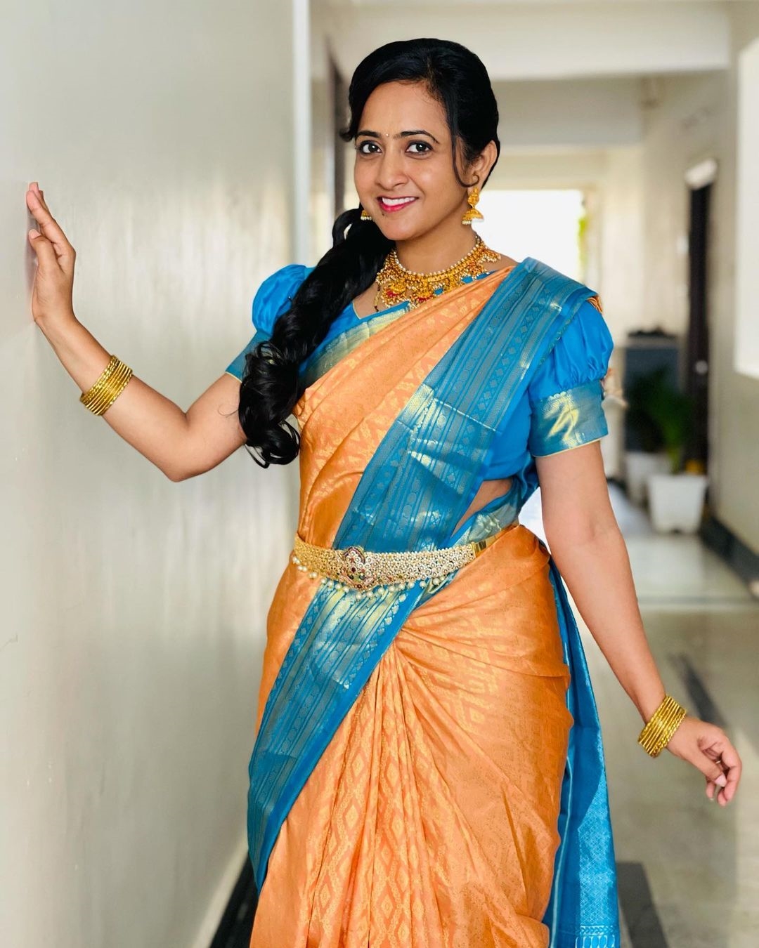 Lasya Manjunath New Clicks In Saree