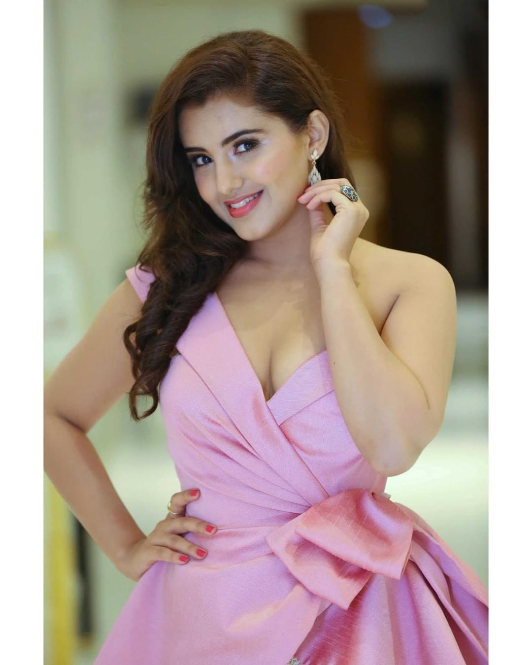 Malavika Sharma baby pink dress cute photos