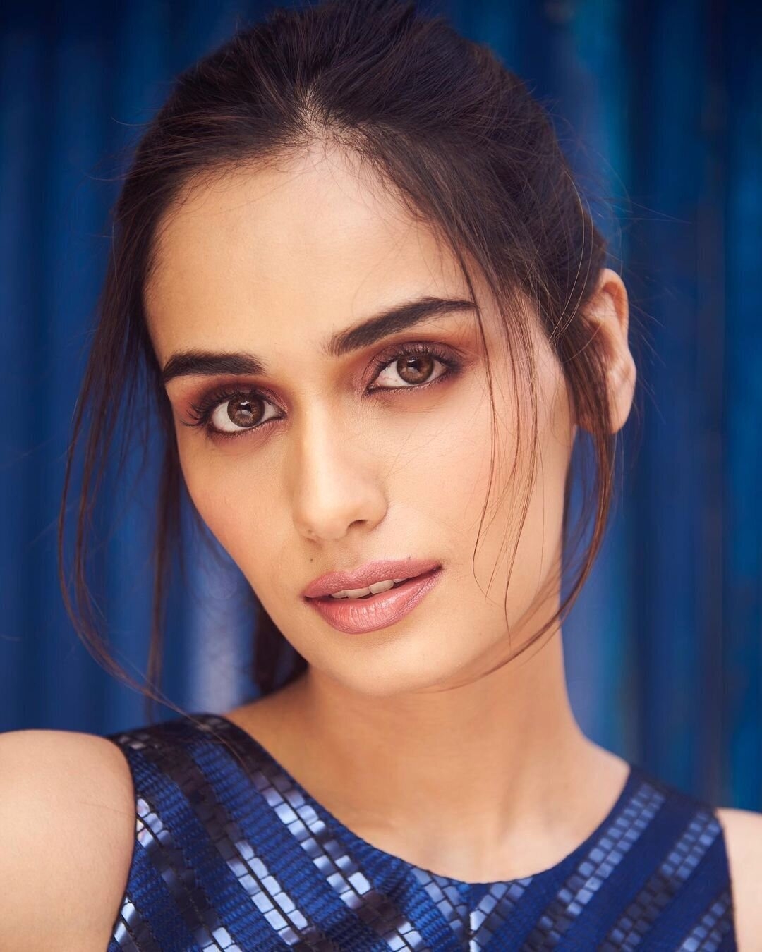 Manushi Chhillar Photos In Blue Dress