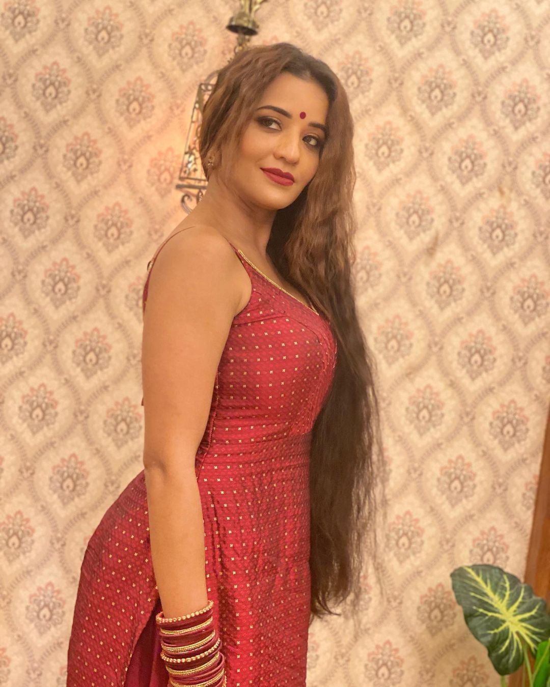 Monalisa Hot Photos In Red Dress