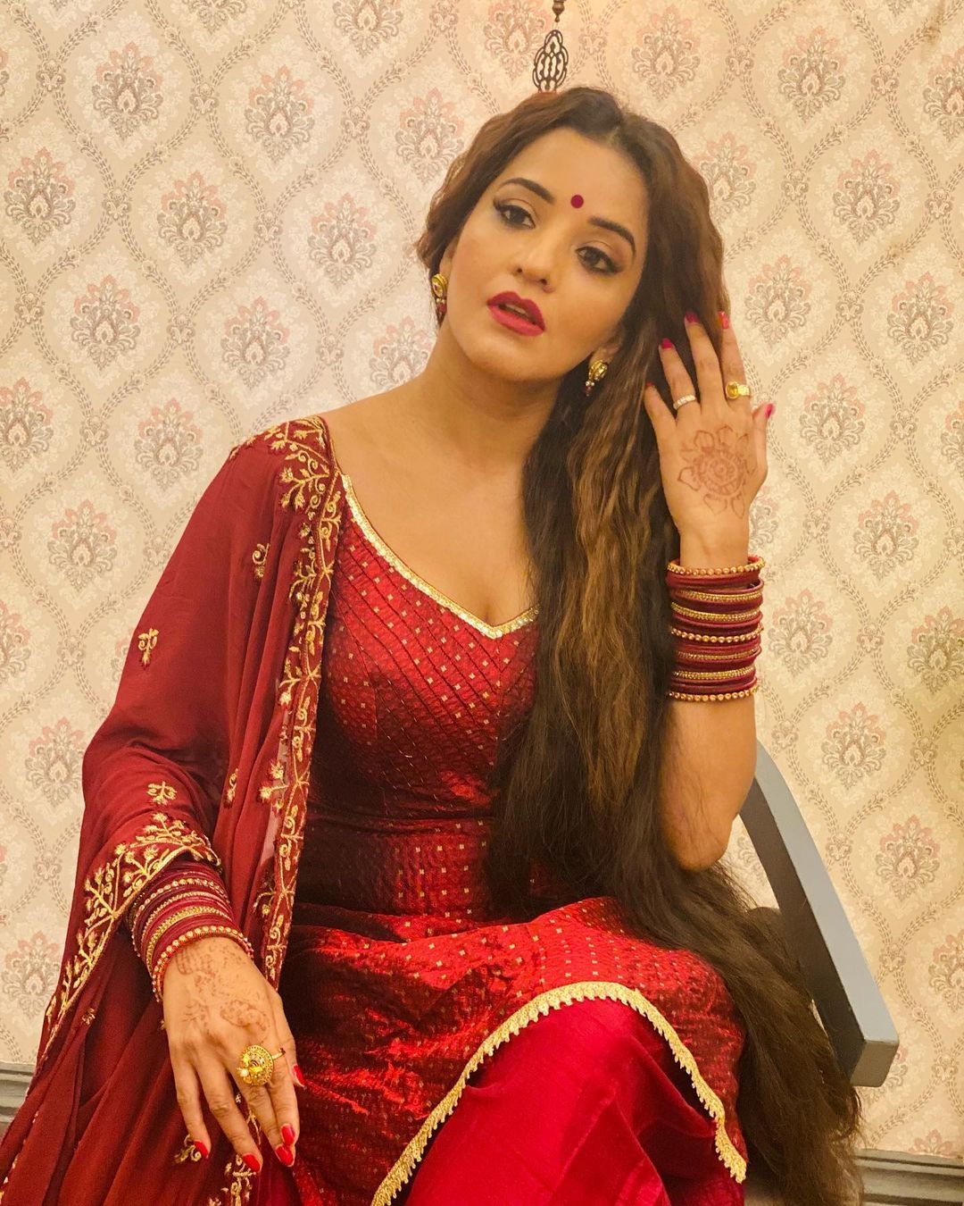 Monalisa Hot Photos In Red Dress