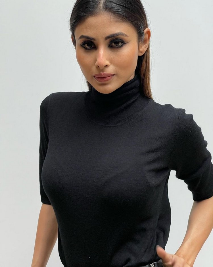 Mouni Roy New Clicks In Black Shirt