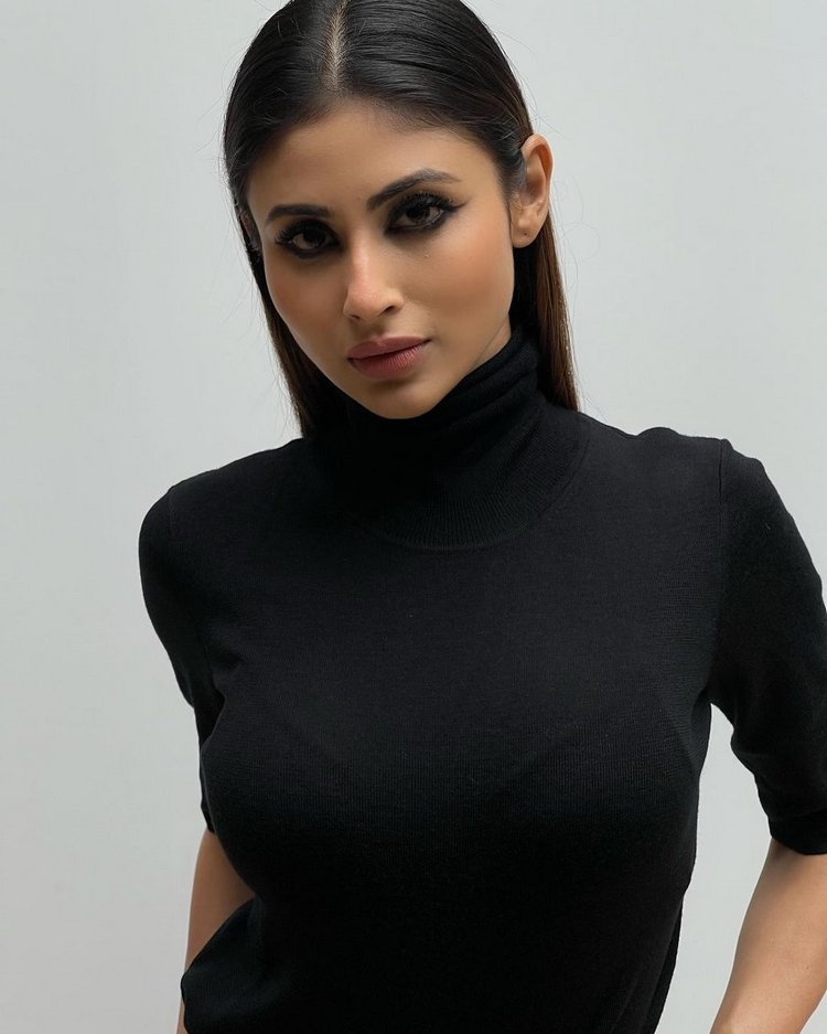 Mouni Roy New Clicks In Black Shirt