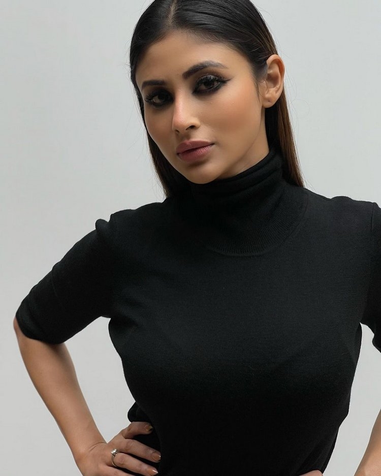 Mouni Roy New Clicks In Black Shirt