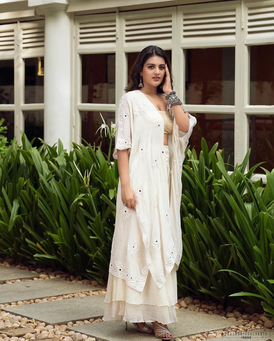 Nidhhi Agerwal Photos In White Dress