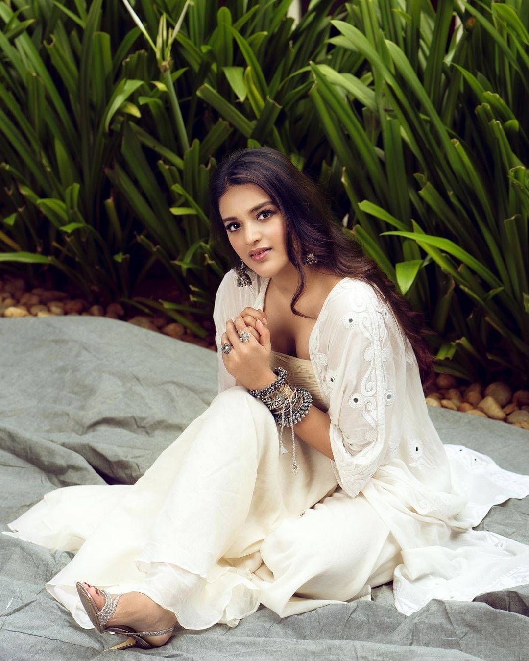 Nidhhi Agerwal Photos In White Dress