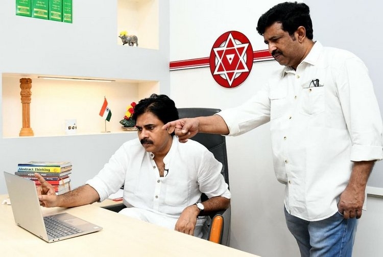 Pawan Kalyan latest Photos In Party Office